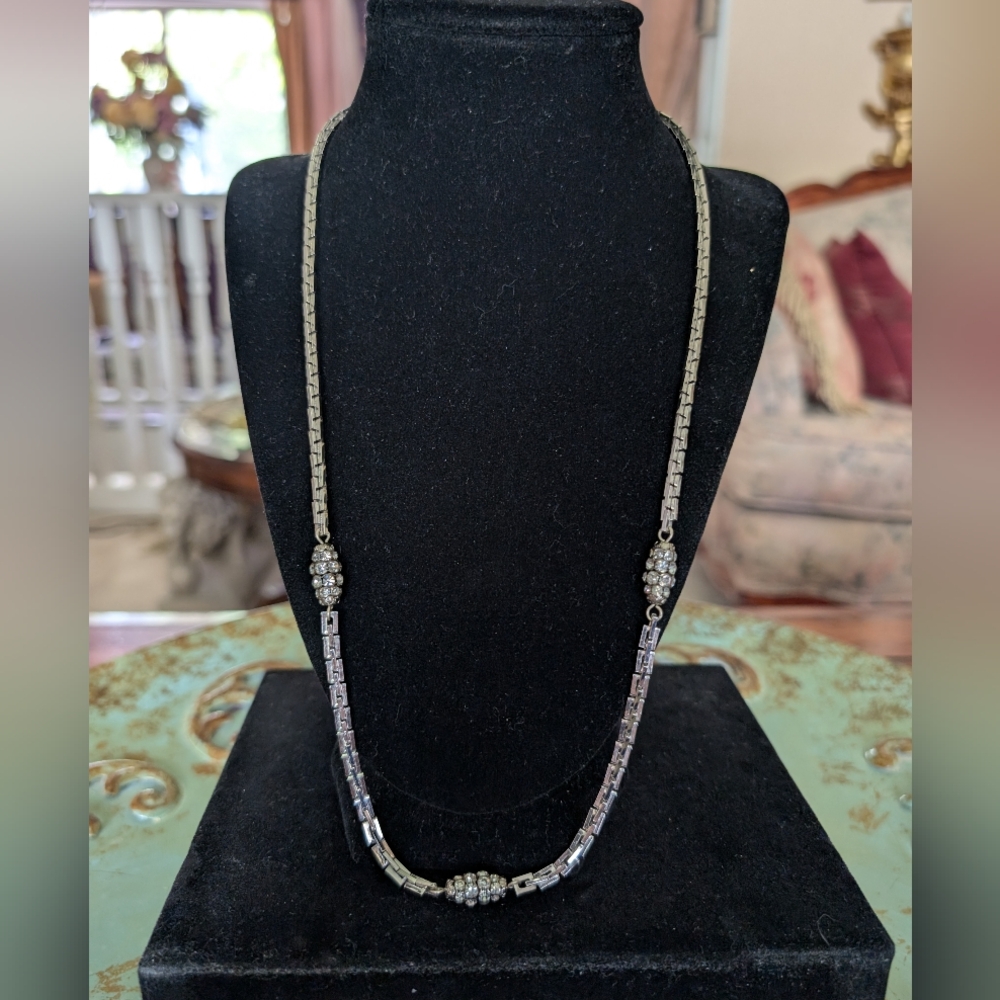 Vintage 1973 Christian Dior Silver Tone Necklace Timeless Elegance